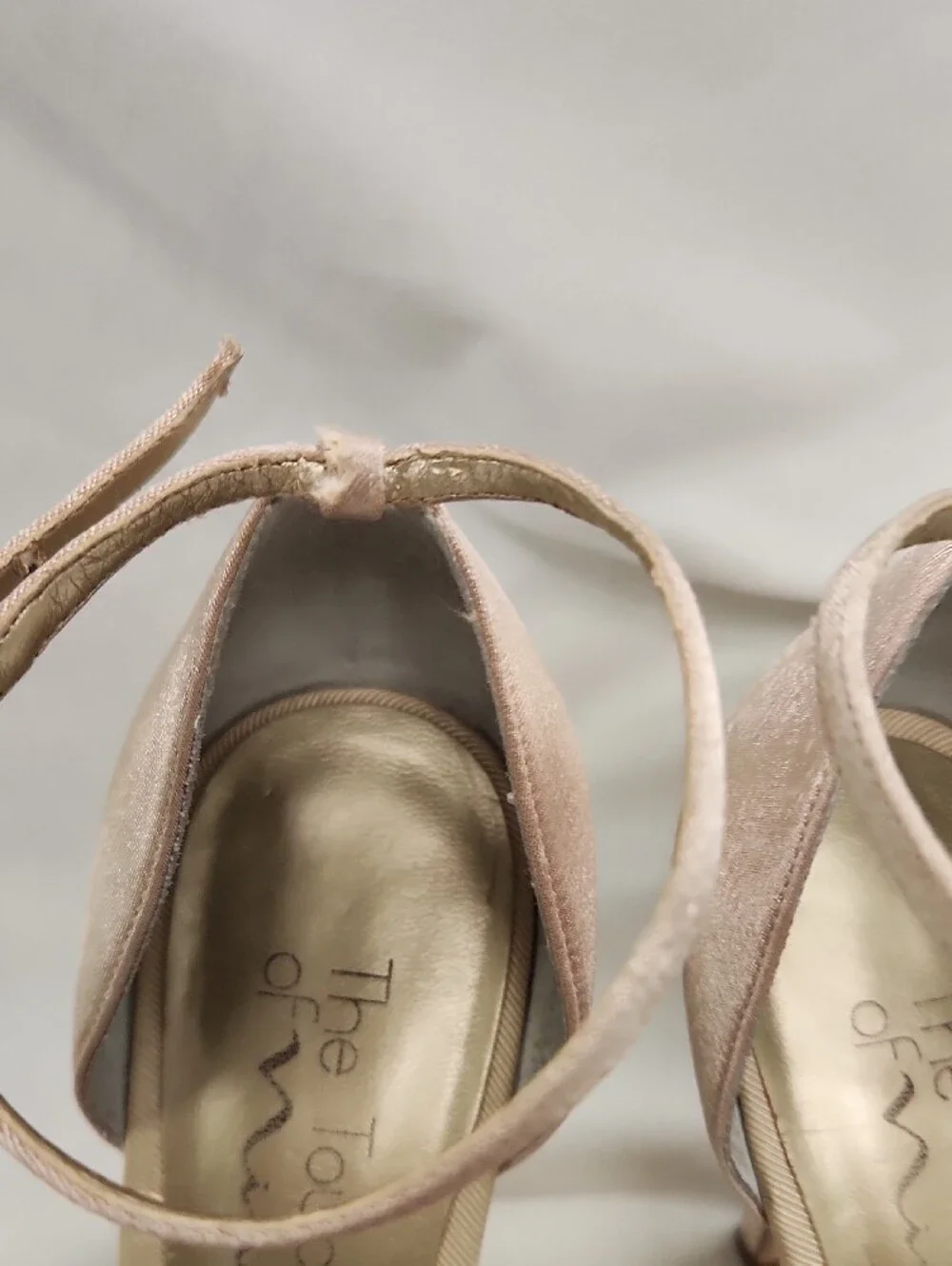 🩰 Blush Satin Ankle-Strap Peep-Toe Heels Sz 7.5